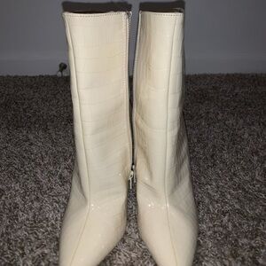 Elegant Cream Ankle Boots